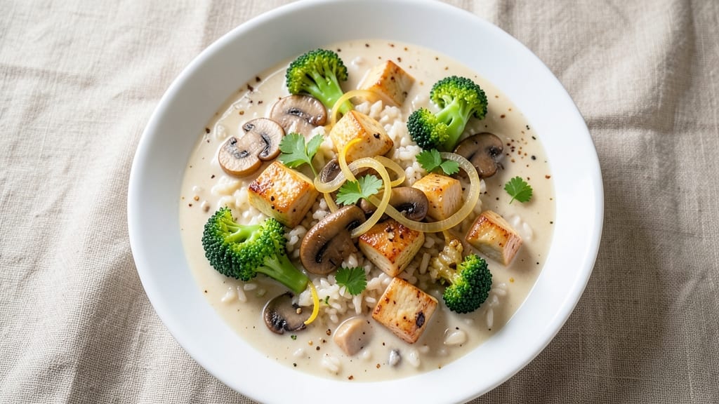 Chicken Broccoli Rice Cream of Mushroom Soup Recipe: Velvety Mushroom Base with Crisp-Topped Rice