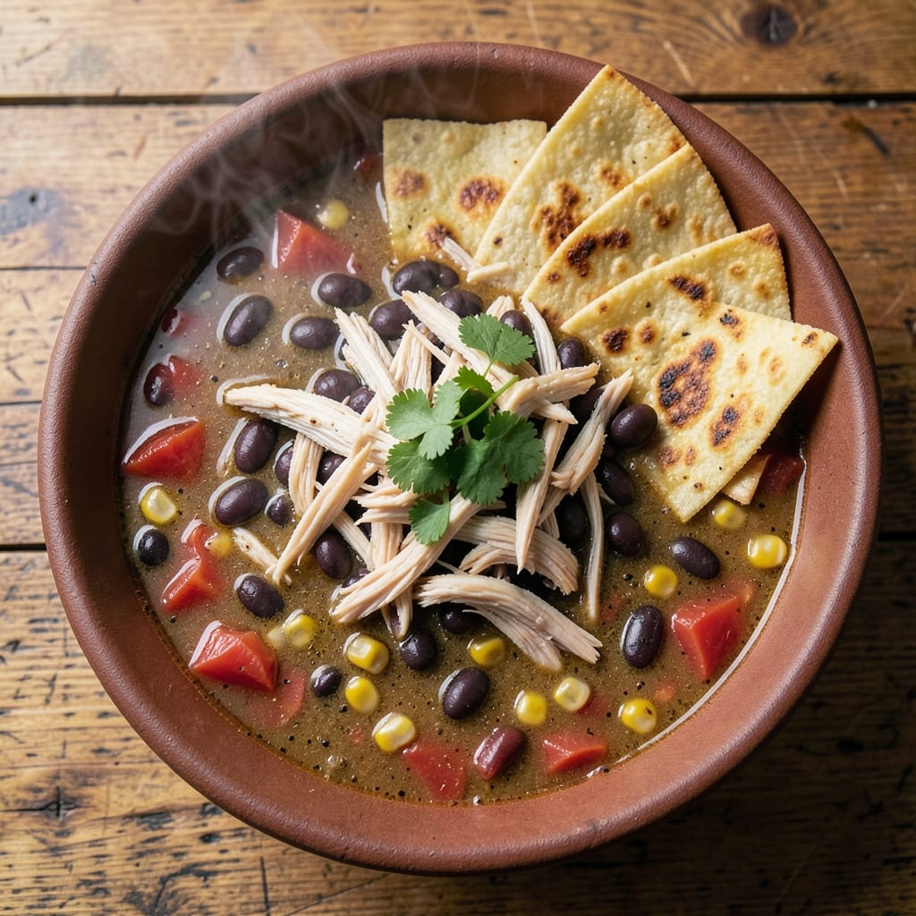 5-Can Chicken Tortilla Soup Recipe: Crispy Tortilla Crunch Meets Smoky Tomato Heat