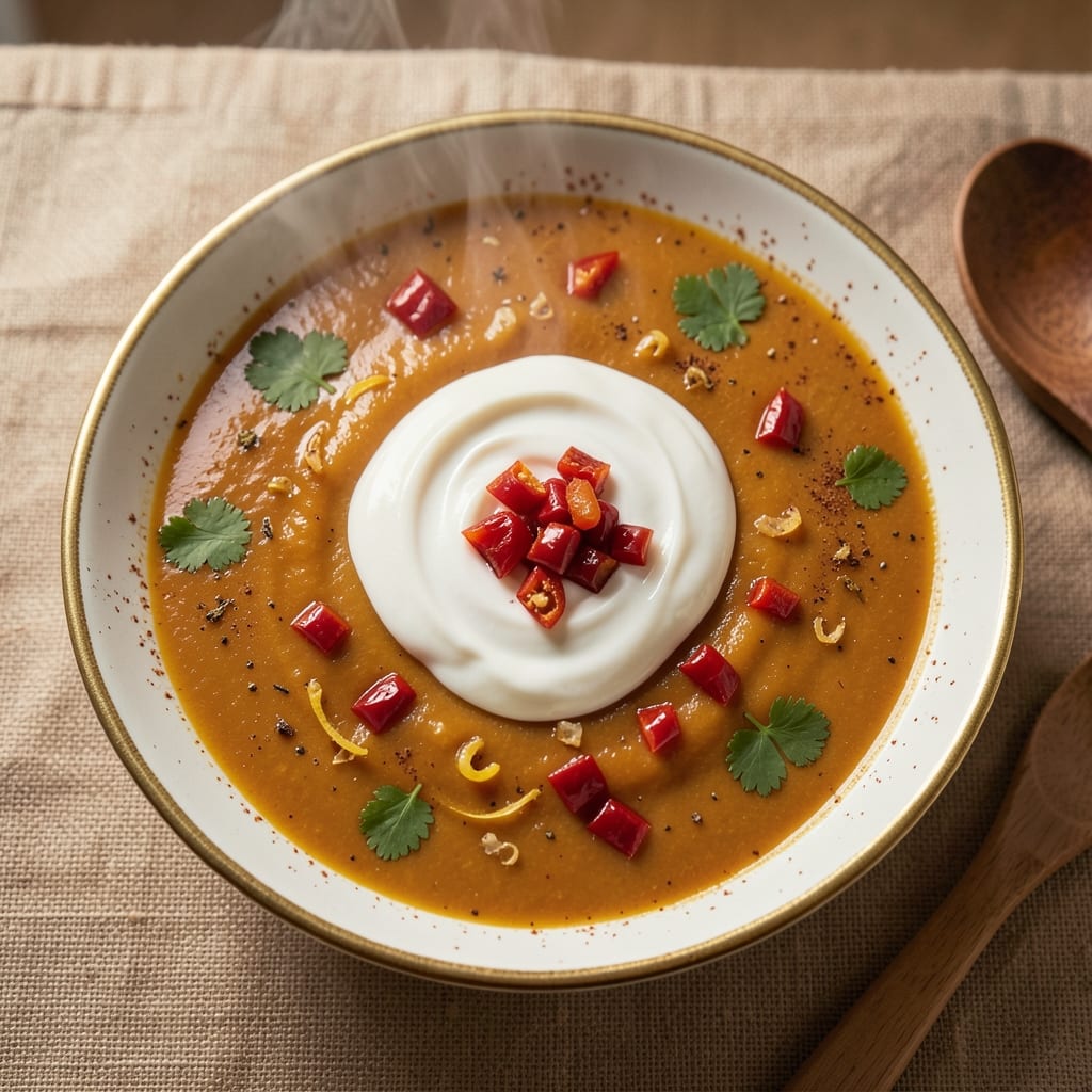 5 Star Pumpkin Soup Recipe: Velvety Spice With Toasted Coconut Crunch