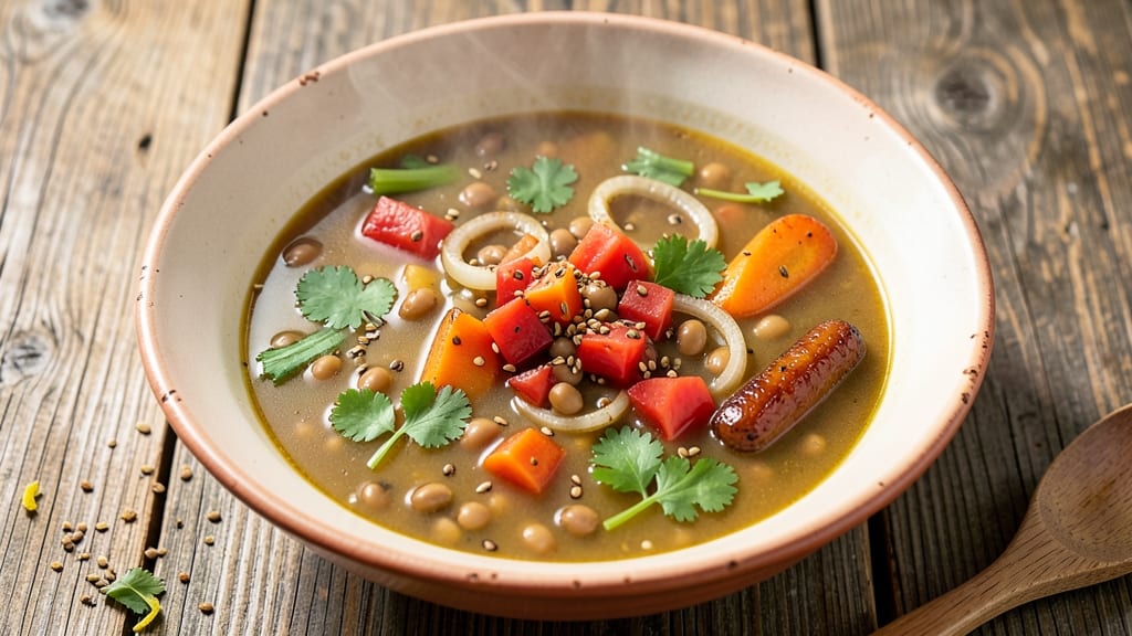Bean Soup Crock Pot Vegetarian Recipe: Hearty Lentil and Tomato Simmer