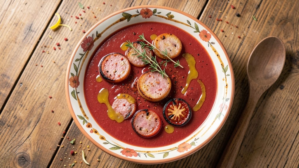 Boudin and Rustic Tomato Soup Recipe: Smoky Sausage and Herbed Tomato Harmony