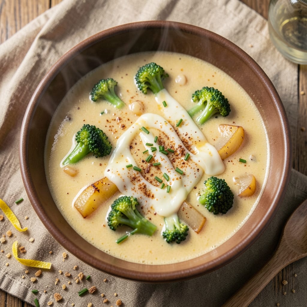Almost Famous Broccoli Cheddar Soup Recipe: Velvety-Smooth Cheese Swirls