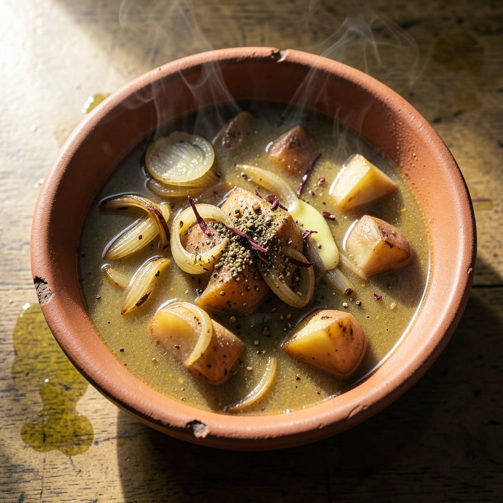 Aladdin's V Nine Soup Recipe: Toasted Coconut and Spiced Potato Velvety Richness