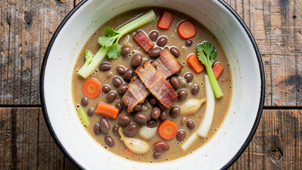 Boston Bean Soup Recipe: Crispy Celery Crowns Over Hearty White Beans