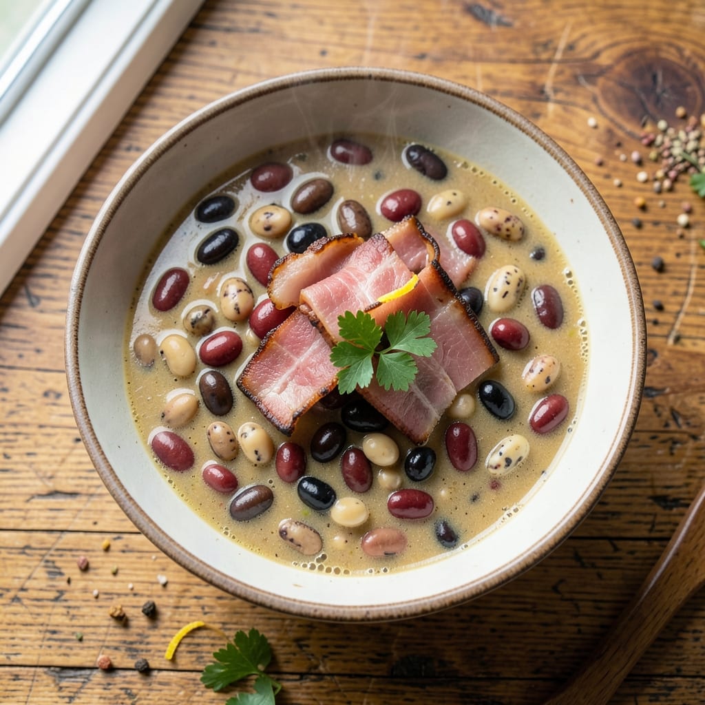 10 Bean Soup With Ham Recipe: Smoky Ham and Bean Simmer with Pantry Crunch