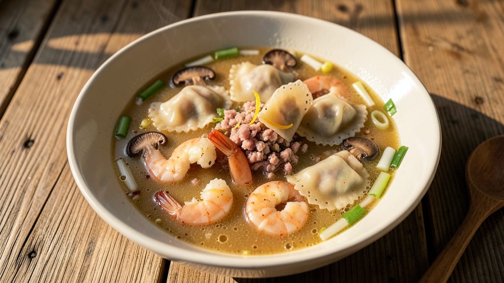 Authentic Shrimp Wonton Soup Recipe: Fragrant Star Anise and Ginger Broth Magic