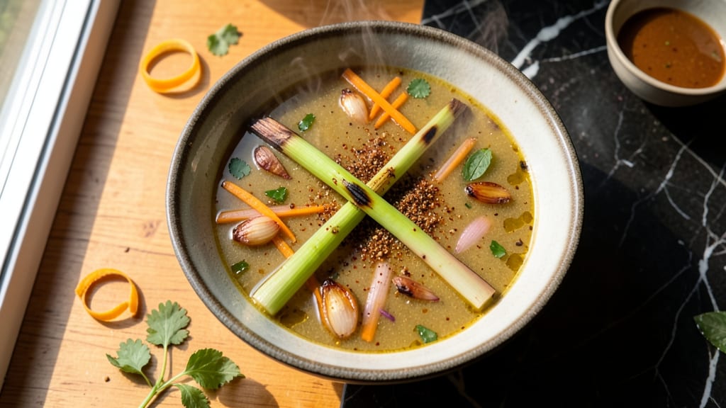 Bengali Thai Soup Recipe: Fragrant Lemongrass-Galangal Broth with Silky Noodles