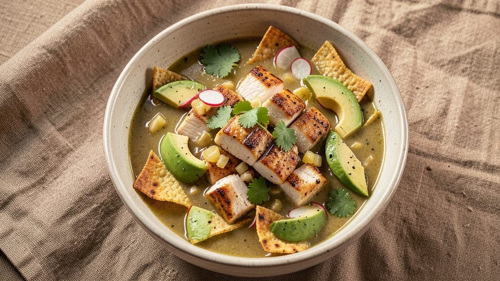Avocado Chicken Tortilla Soup Recipe: Creamy Avocado and Crispy Tortilla Topping Fusion