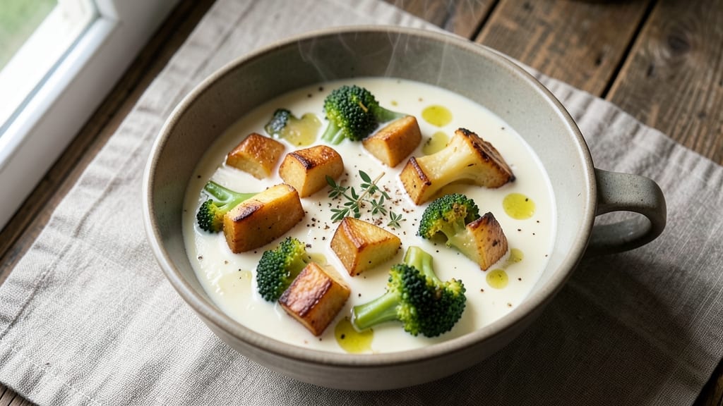 Baked Potato and Broccoli Soup Recipe: Creamy Velvety Texture With Crispy Topping Magic