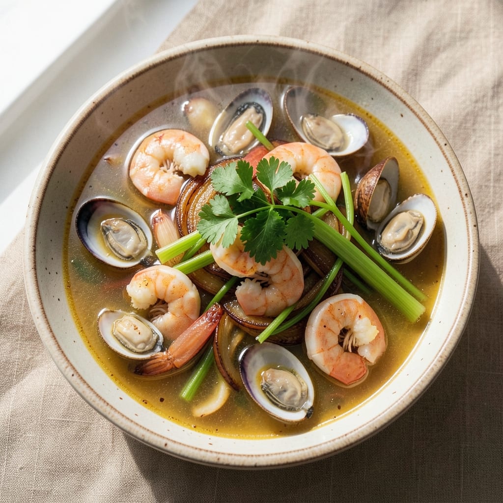 7 Seafood Soup Recipe: Briny Depth With Shrimp, Mussels, and Clams