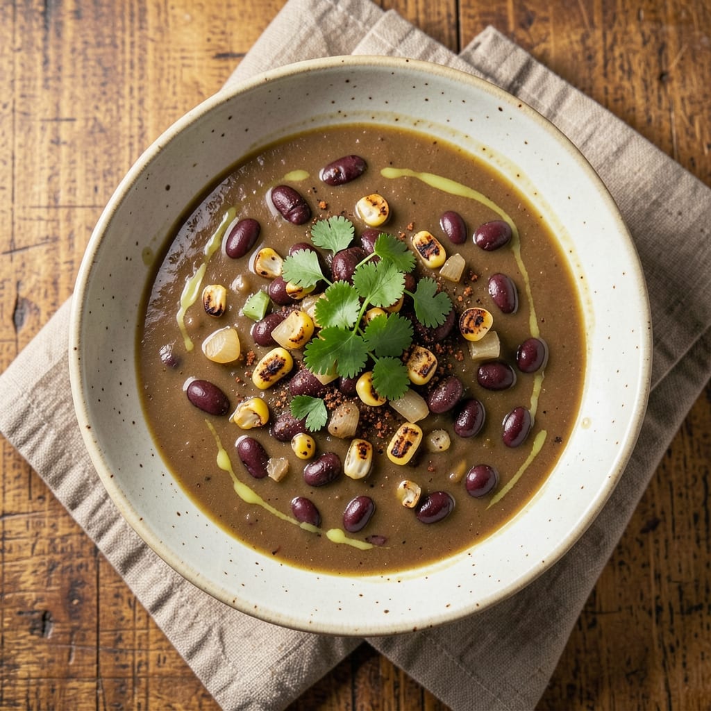 20-Minute Black Bean Soup Recipe: Smoky Cumin and Charred Corn Crunch Fusion