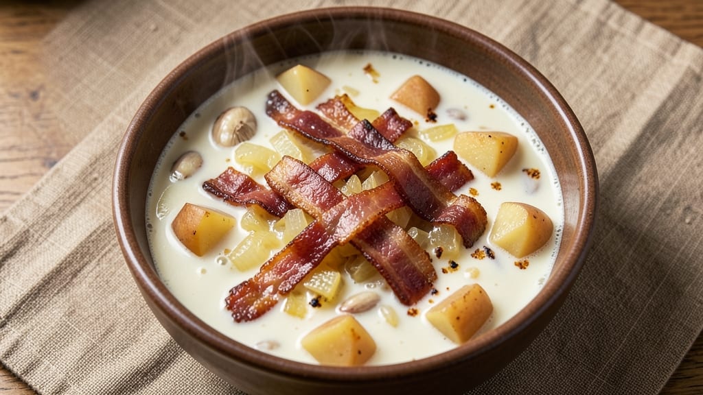 Easy Potato and Bacon Soup Recipe: Smoky Bacon Crunch in 25 Minutes