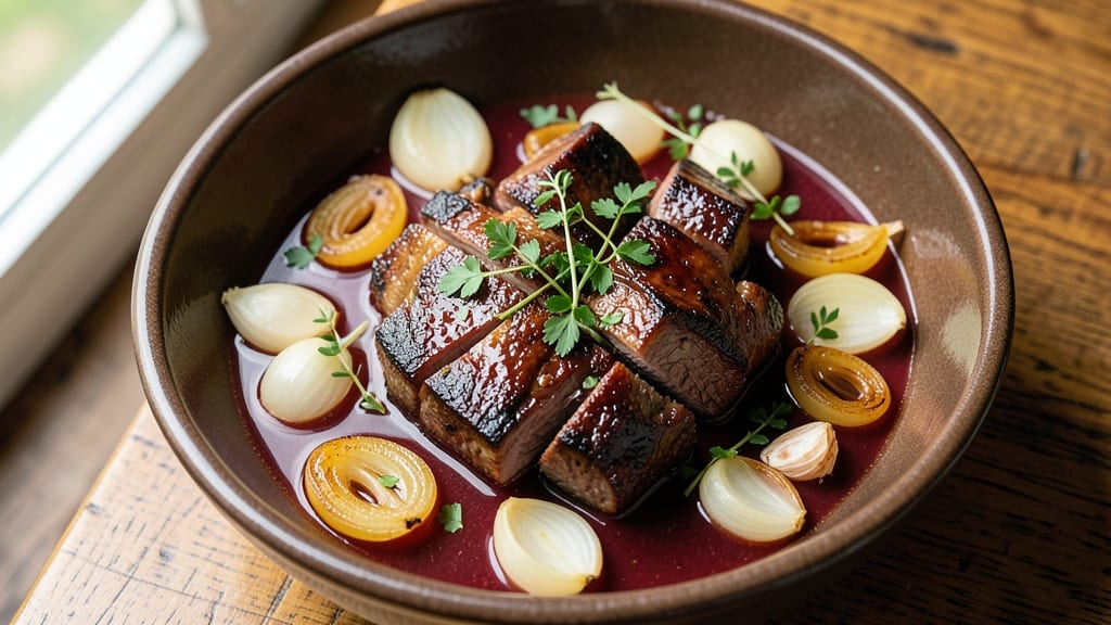 Au Jus Soup Recipe: Pan-Roasted Beef Bites with Deep, Savory Broth