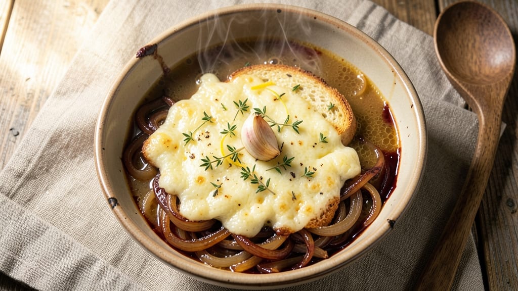 Andy Cooks' French Onion Soup Recipe: Gruyère Gold and Caramelized Onion Layers