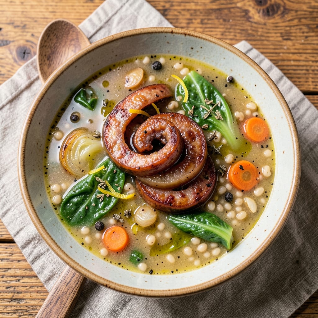 Abram Anderson's Cabbage Soup Recipe: Smoky Sausage and Barley Comfort