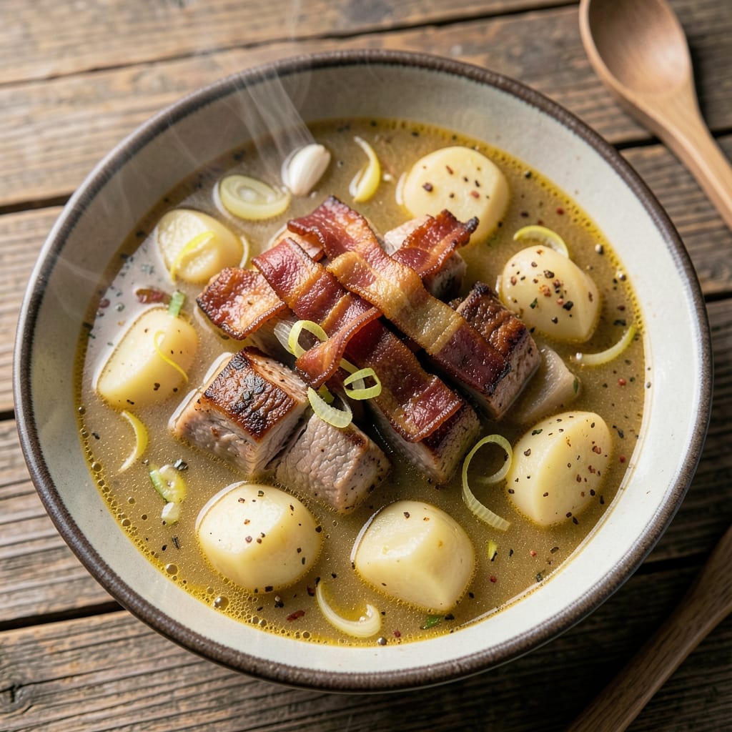 ABC Soup Recipe with Pork: Smoky Bacon and Potato Harmony