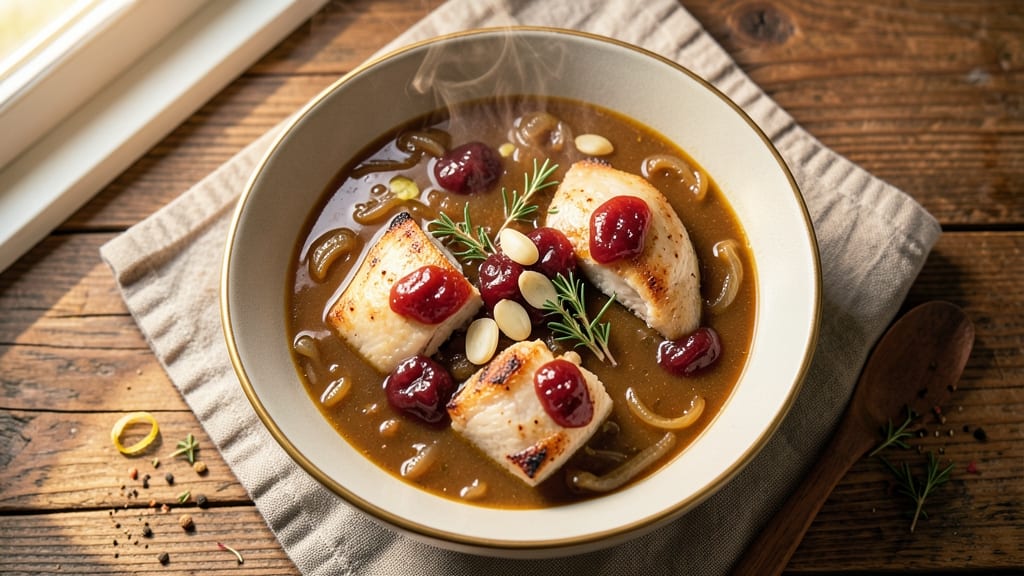 Apricot Chicken French Onion Soup Recipe: Sweet-Tart Broth with Caramelized Layers