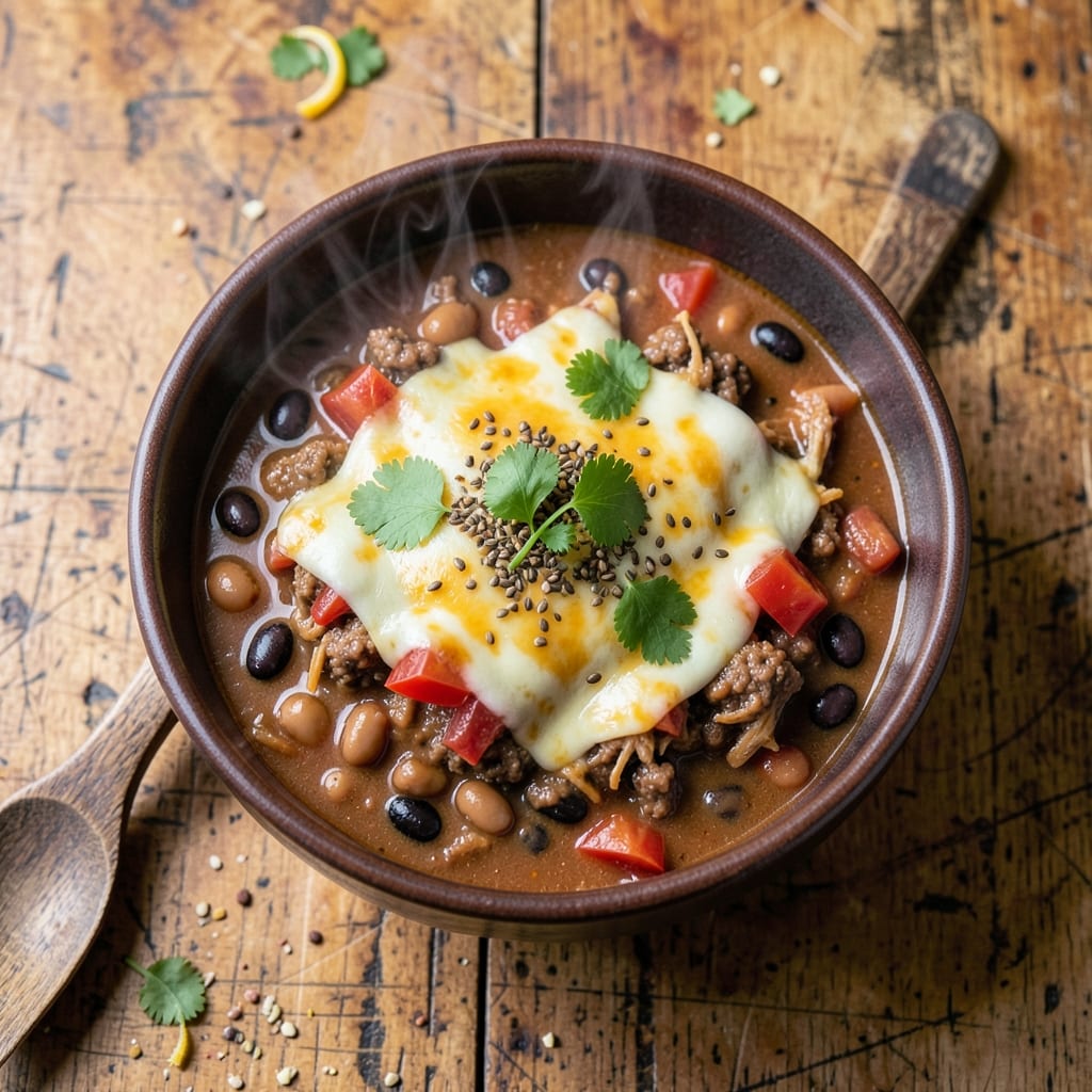 5-Can Taco Soup Recipe: Smoky Tortilla-Topped Fiesta in One Pot