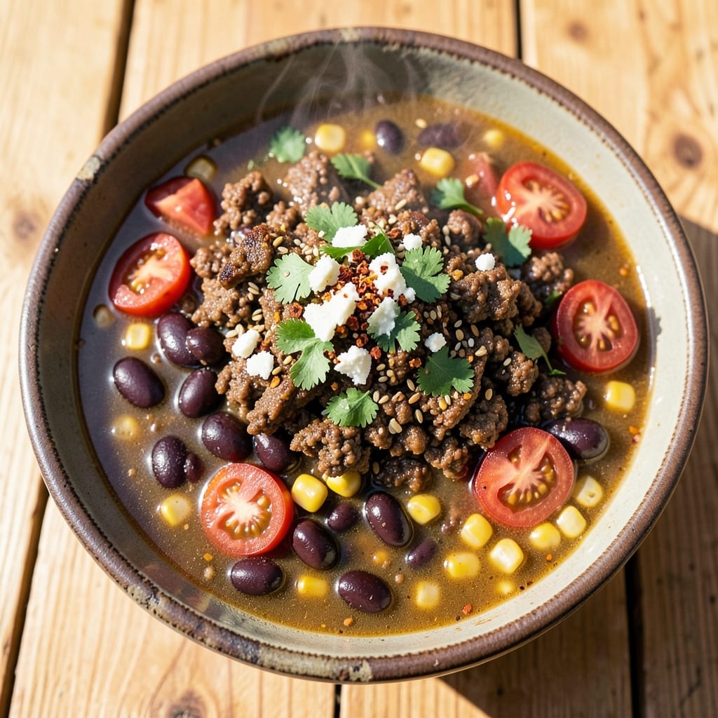 8-Can Taco Soup Recipe With Ground Beef: Fiesta-Filled One-Pot Meal