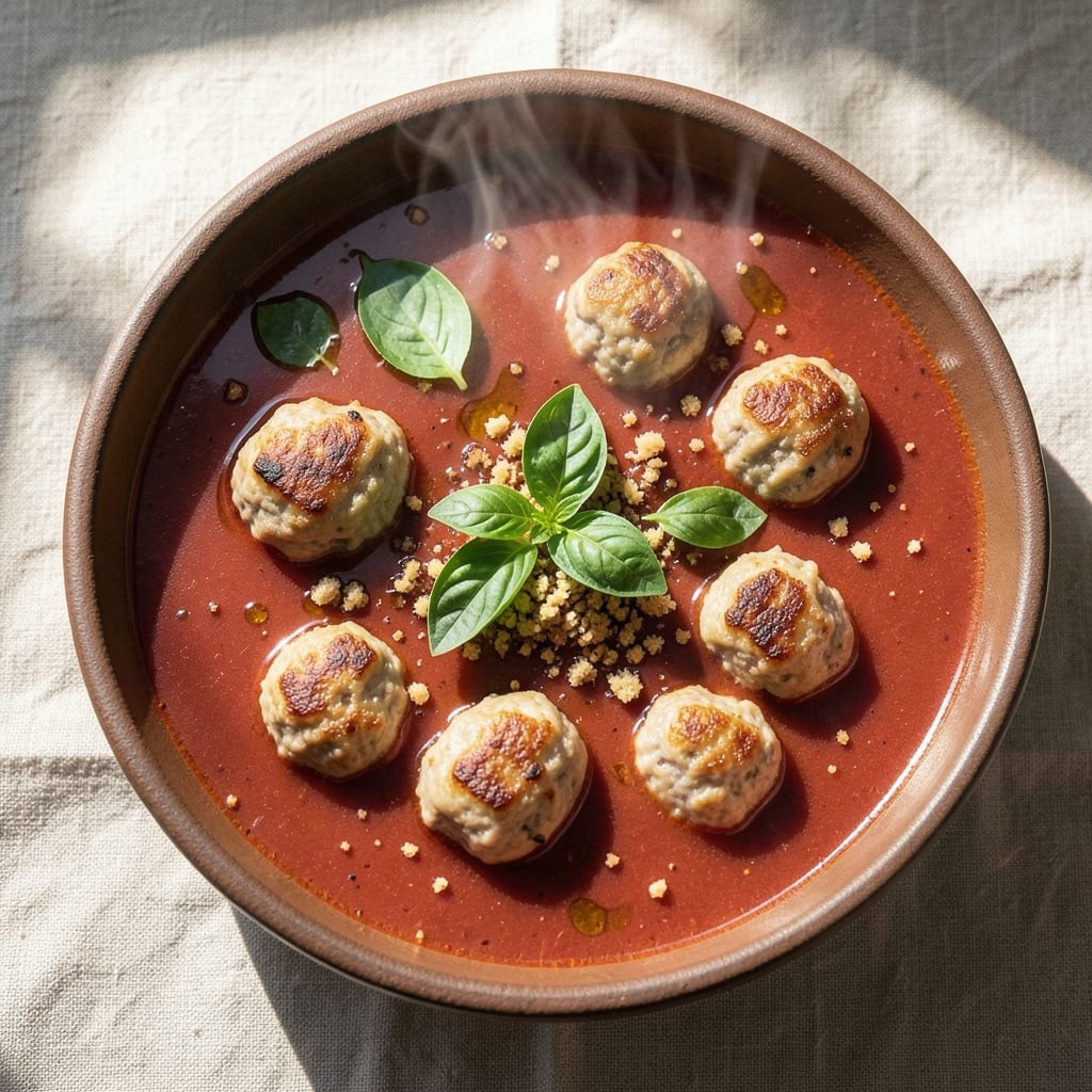 Albondigas Soup Recipe with Ground Turkey: Spiced Meatballs in Tomato-Basil Broth