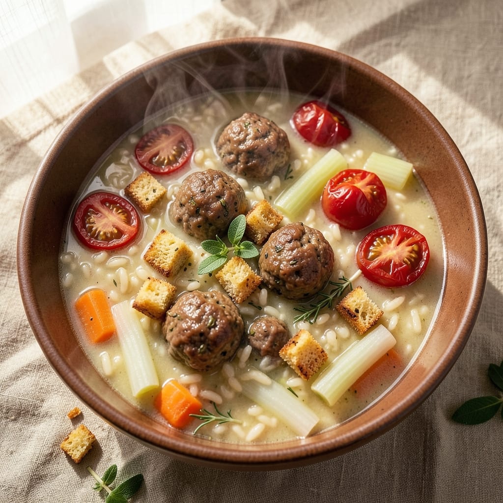 5 Star Italian Wedding Soup Recipe: Herbed Orzo and Meatball Harmony
