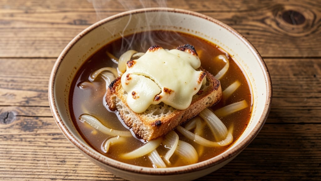 Bistro French Onion Soup Recipe: Gruyère Melted to Golden Bubble Perfection
