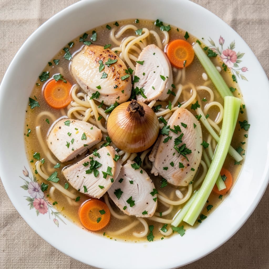 5 Star Homemade Chicken Noodle Soup Recipe: Herb-Infused Clarity in Under an Hour