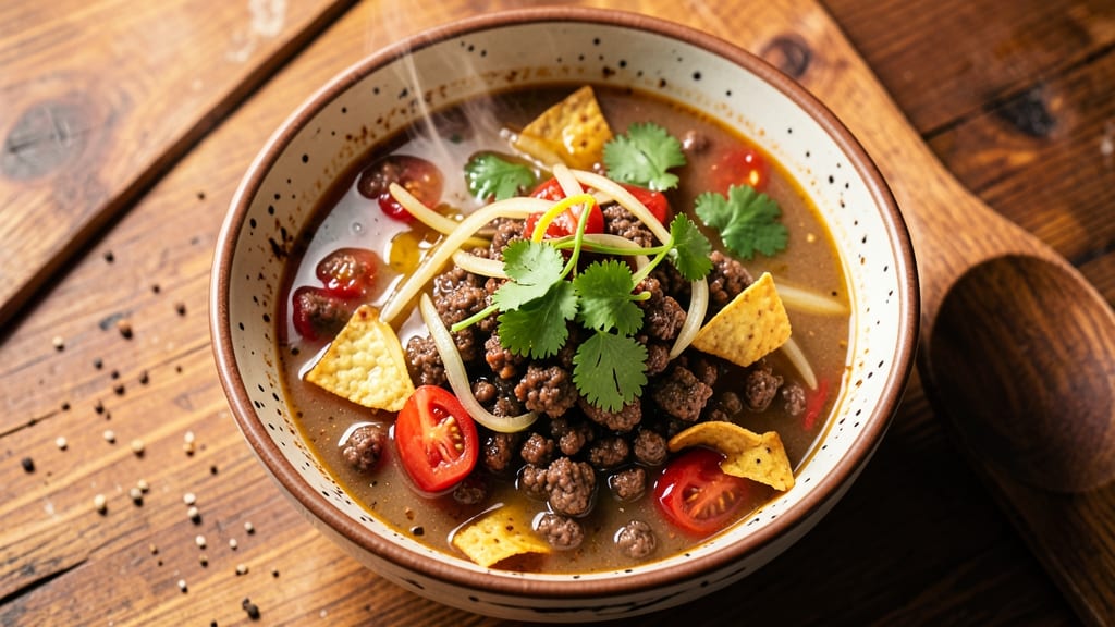 Authentic Taco Soup Recipe: Crispy Tortilla Strips and Smoky Chili Heat