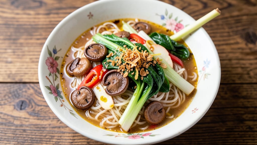 Asian Vegetable Noodle Soup Recipe: Fragrant Lemongrass & Mushroom Broth Magic