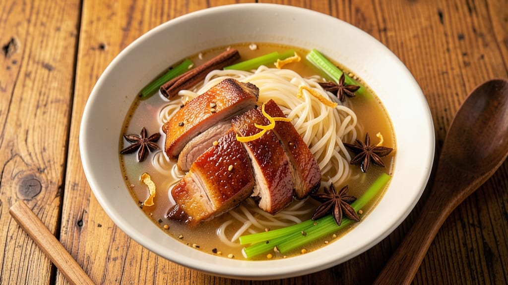 Ba Wong Fa Soup Recipe: Crispy Celery Crowns Over Silky Rice Noodles