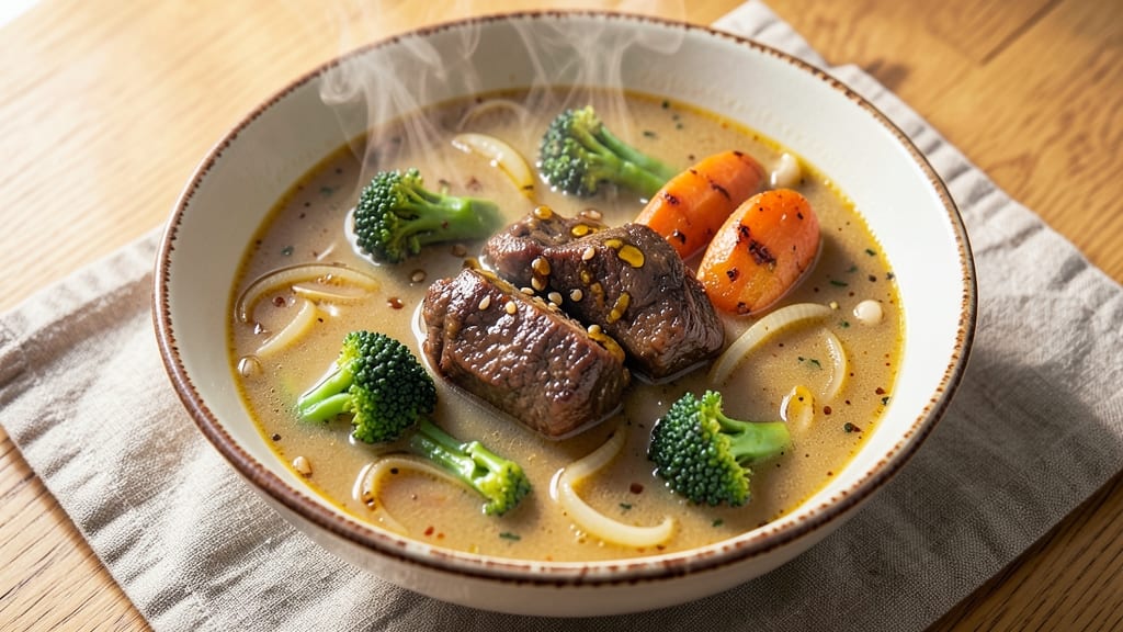 Beef House Broccoli Soup Recipe: Silky Broth With Crispy Celery Topping